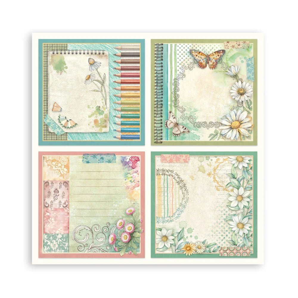 Scrapbookingpapper - Maxi Pad - Daisy Art - 3 - Stamperia - Tidformera