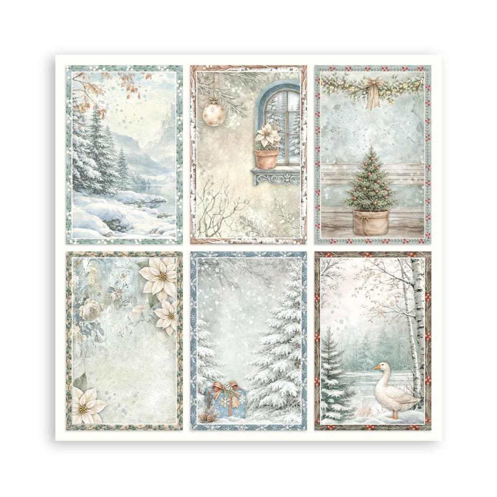 Scrapbookingpapper - Maxi Pad - White Christmas - 8 - Stamperia - Tidformera