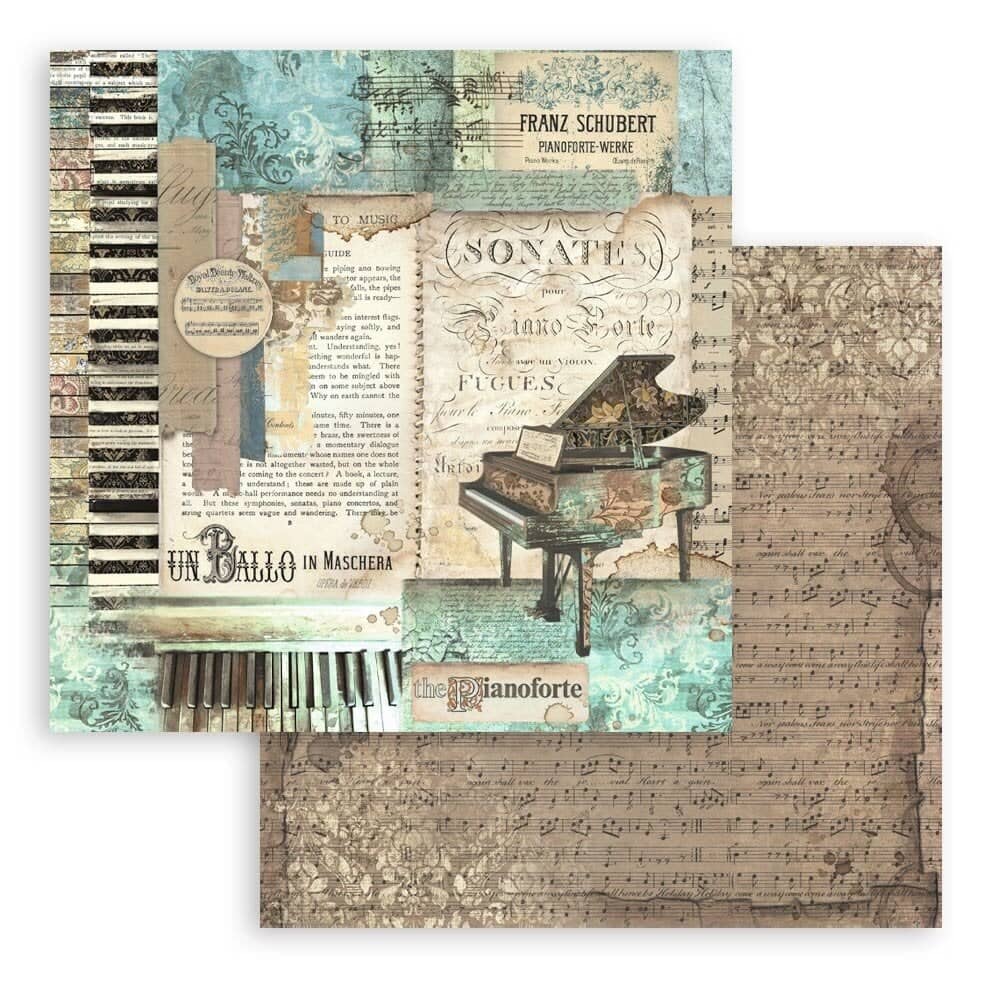 Scrapbookingpapper - Music - 8 - Stamperia - Tidformera