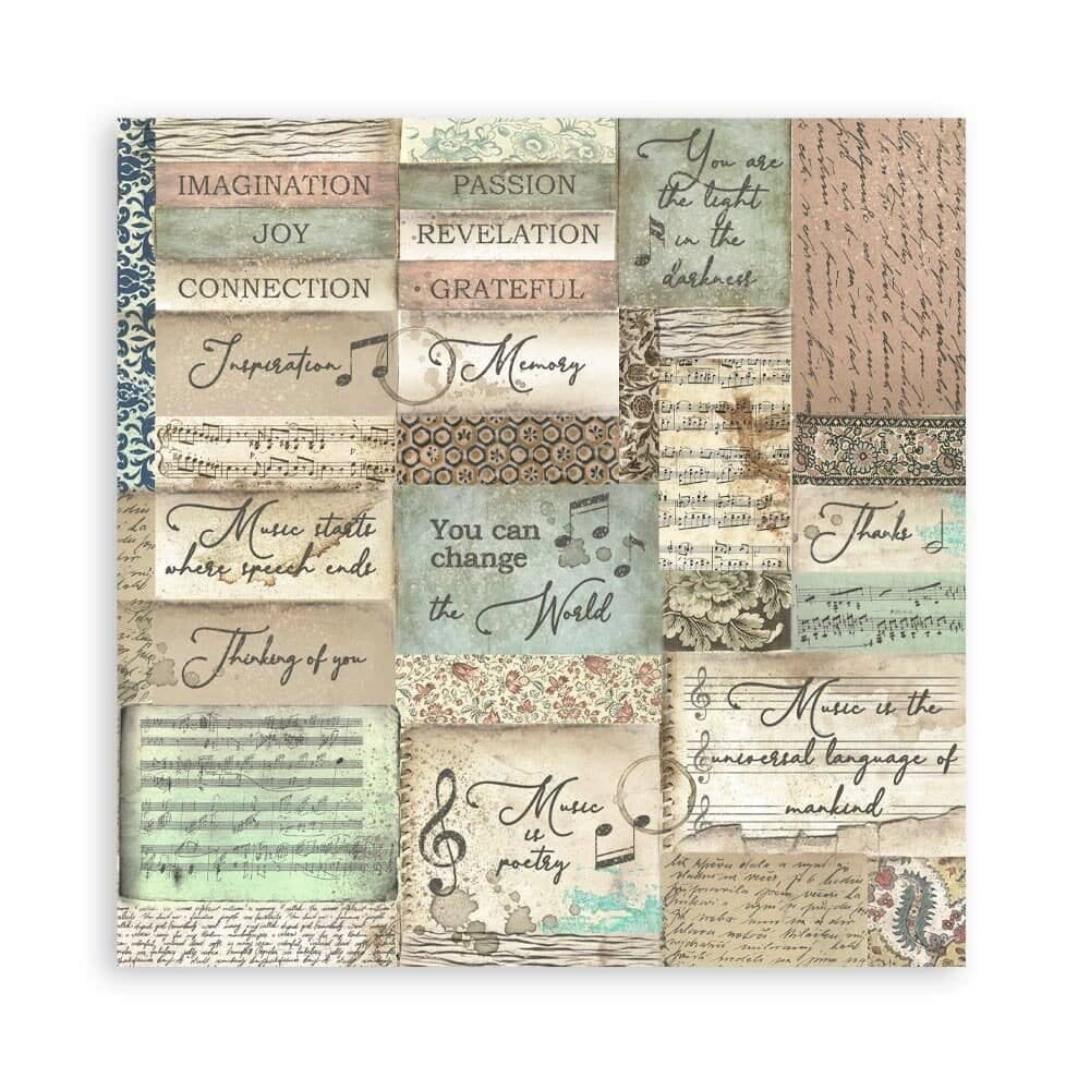 Scrapbookingpapper - Music - 2 - Stamperia - Tidformera