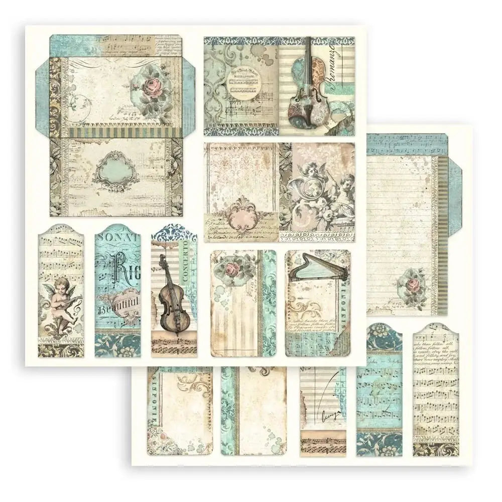 Scrapbookingpapper - Music - 4 - Stamperia - Tidformera