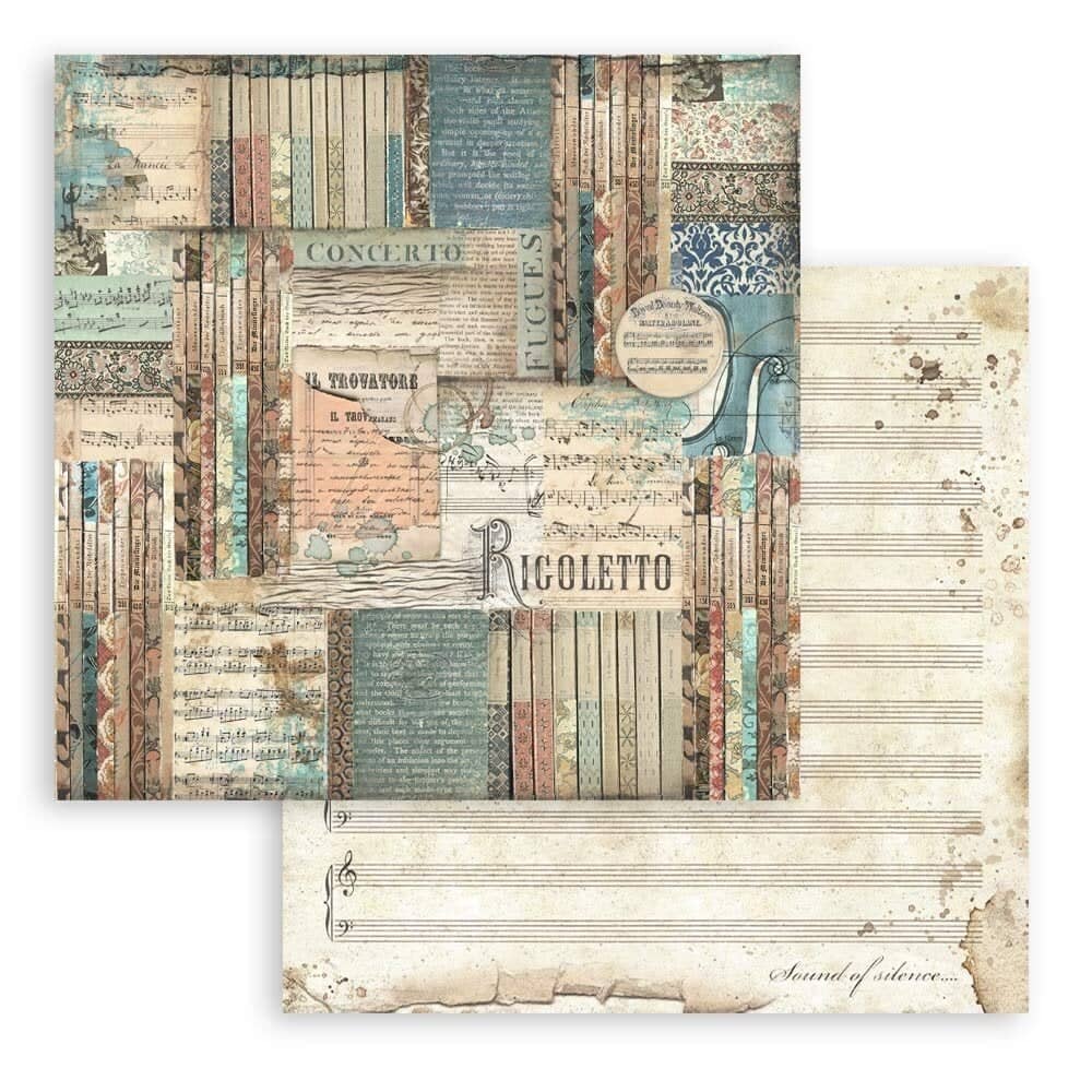 Scrapbookingpapper - Music - 7 - Stamperia - Tidformera