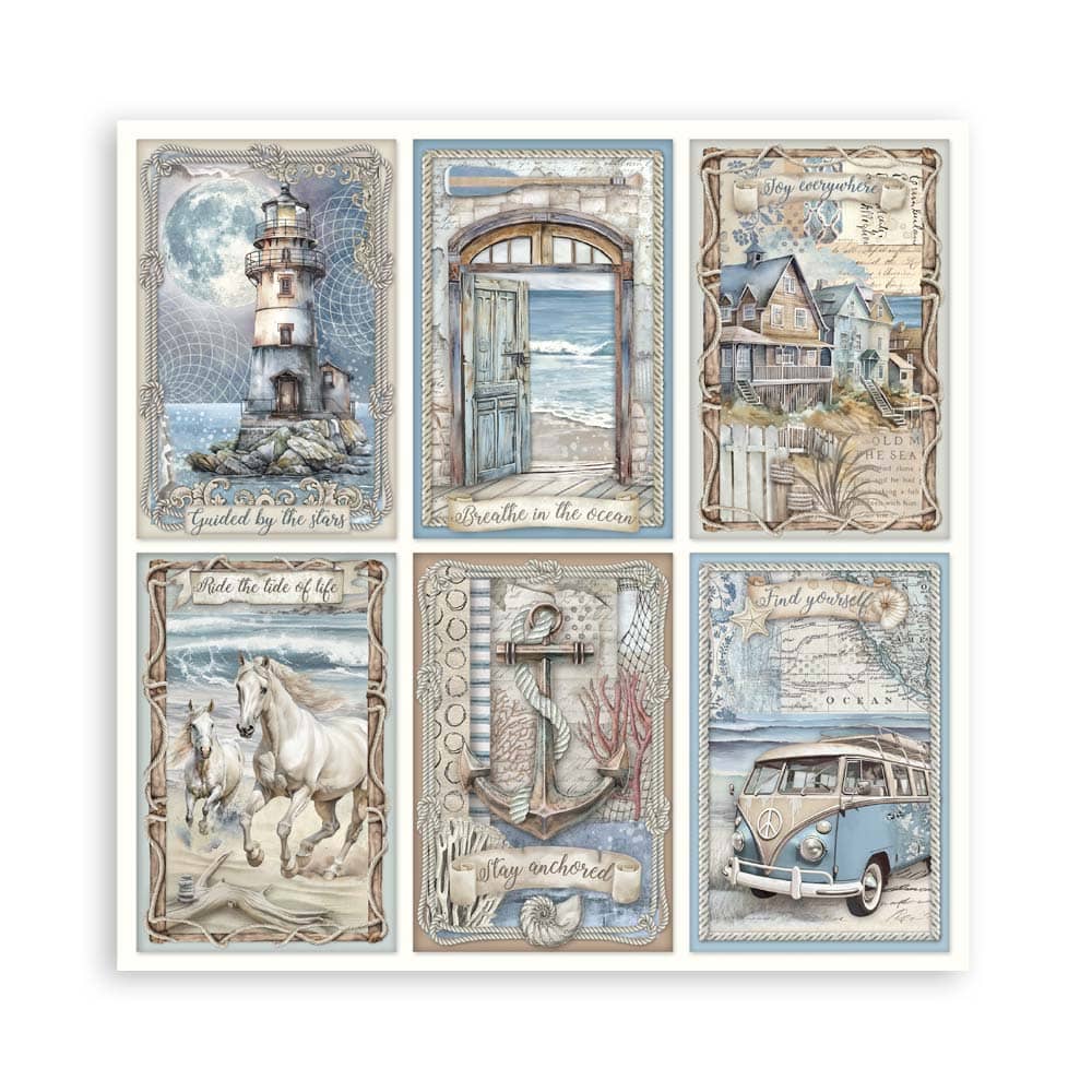 Scrapbookingpapper - Silent Sea - Double faced - 22 - Stamperia - Tidformera