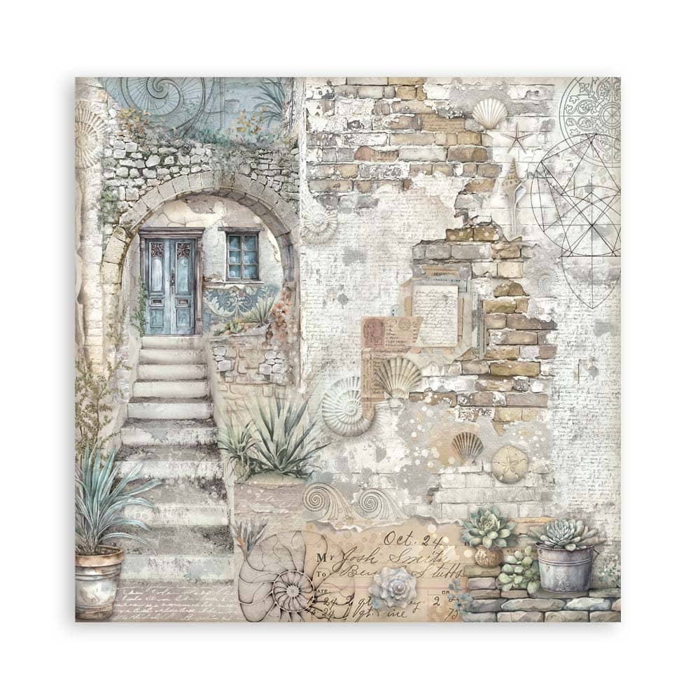 Scrapbookingpapper - Silent Sea - Double faced - 16 - Stamperia - Tidformera