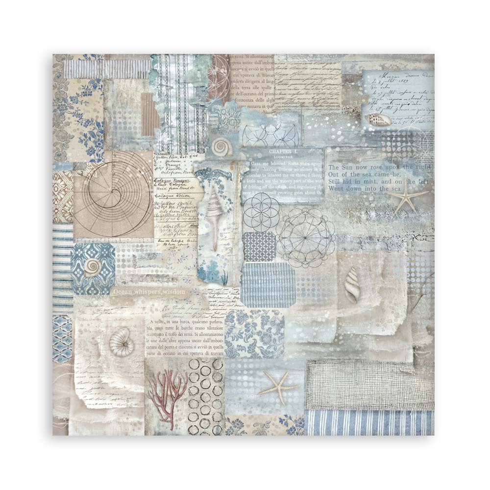 Scrapbookingpapper - Silent Sea - Double faced - 20 - Stamperia - Tidformera