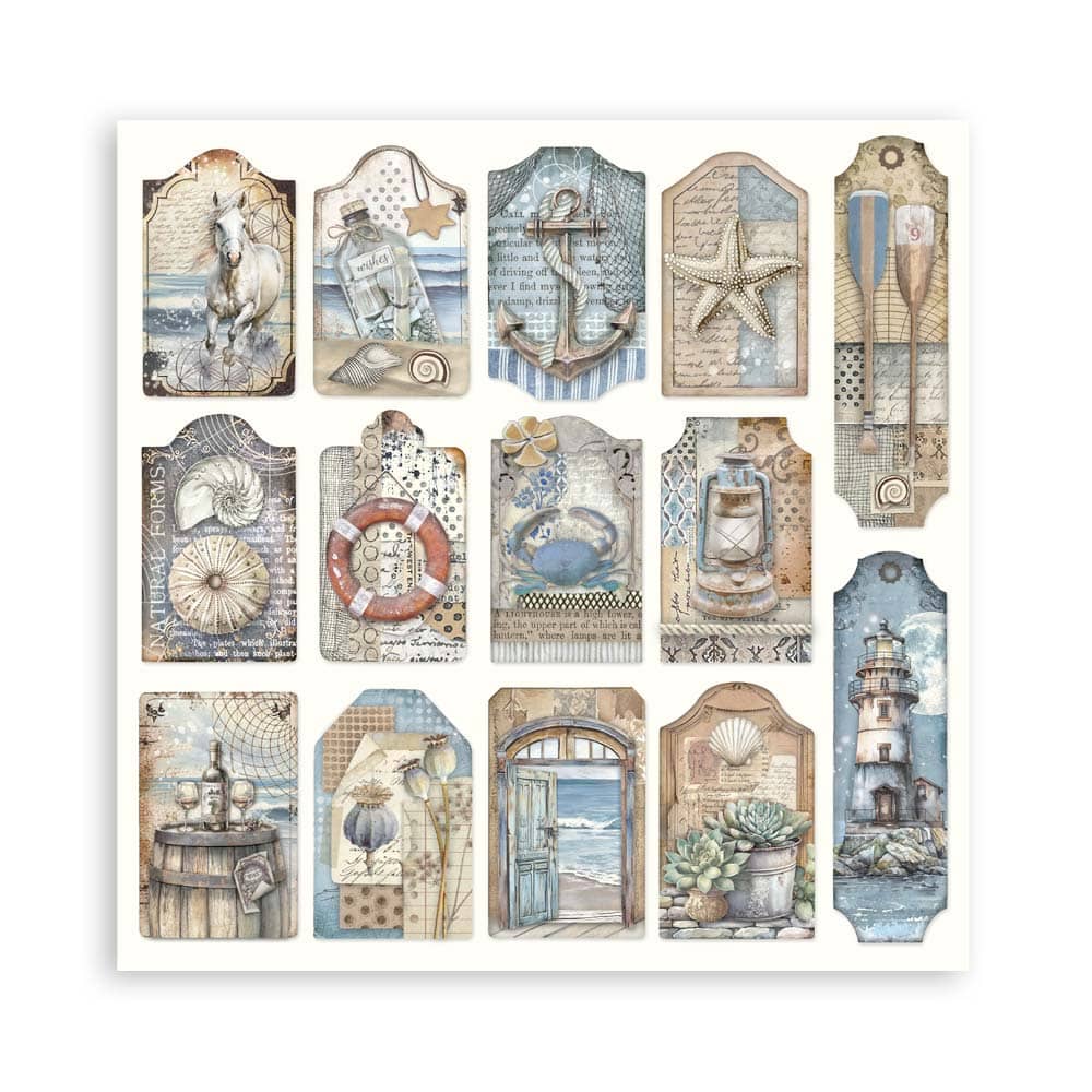 Scrapbookingpapper - Silent Sea - Double faced - 31 - Stamperia - Tidformera