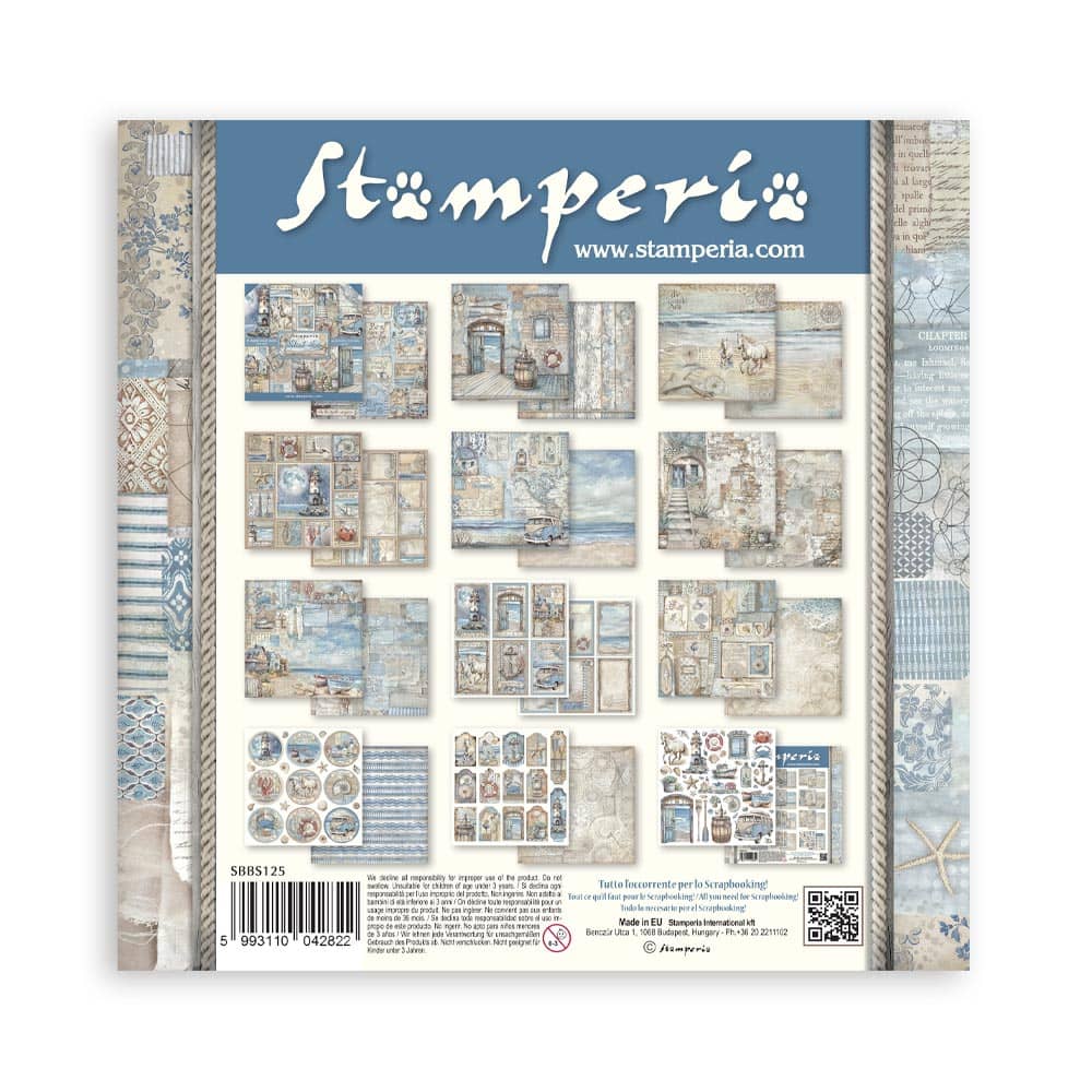 Scrapbookingpapper - Silent Sea - Double faced - 34 - Stamperia - Tidformera
