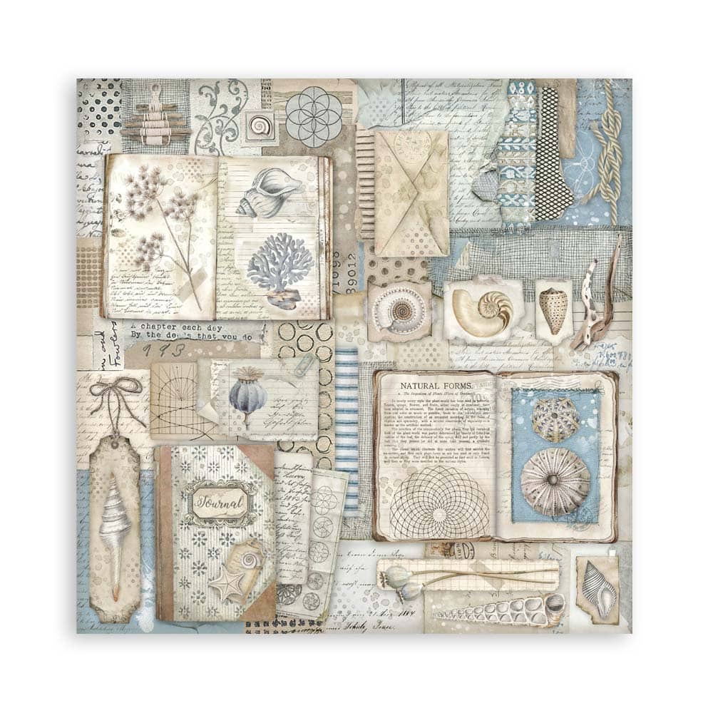 Scrapbookingpapper - Silent Sea - Double faced - 25 - Stamperia - Tidformera