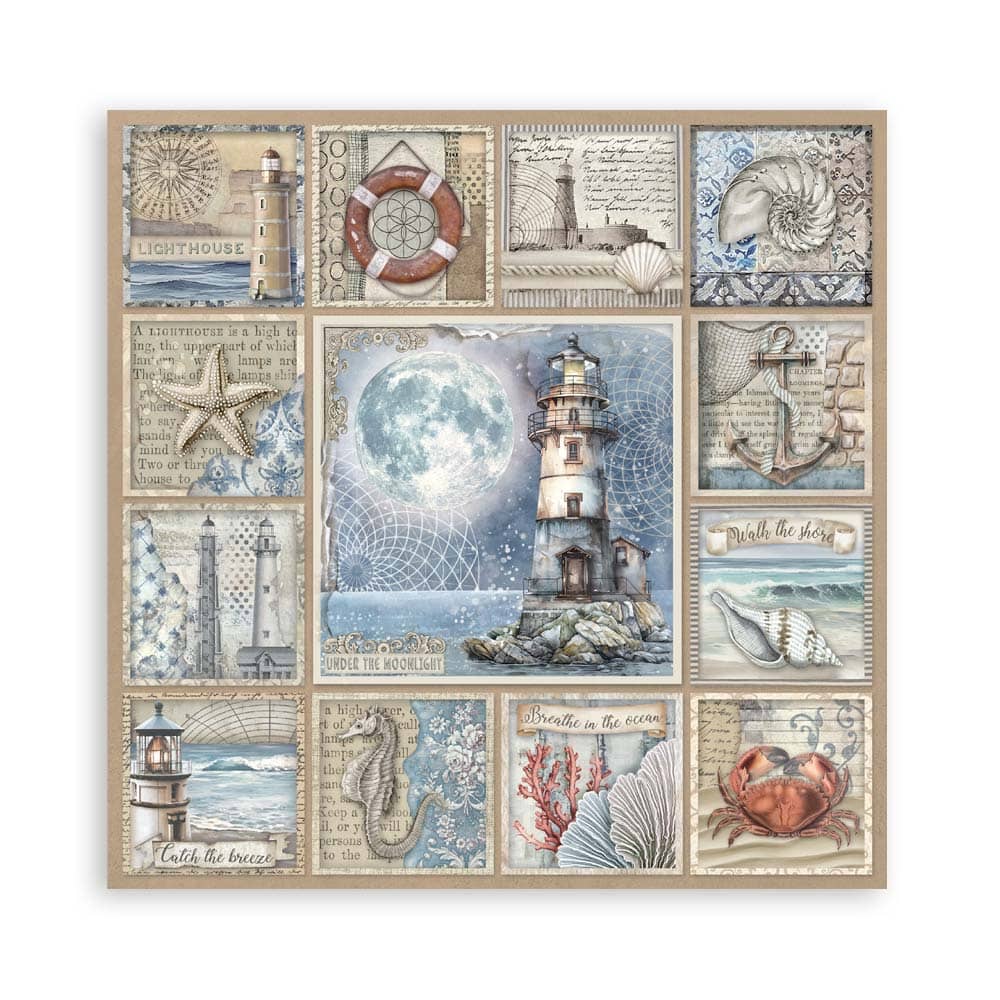 Scrapbookingpapper - Silent Sea - Double faced - 10 - Stamperia - Tidformera