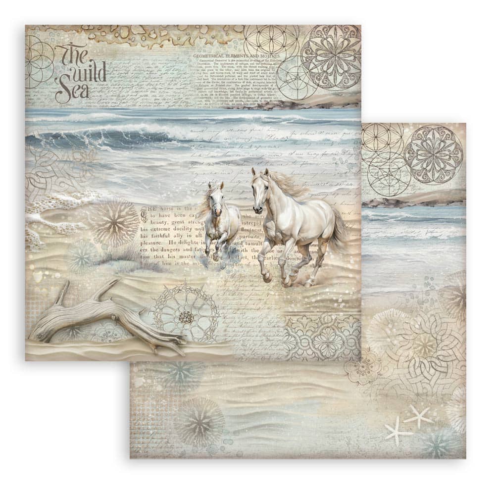 Scrapbookingpapper - Silent Sea - Double faced - 6 - Stamperia - Tidformera