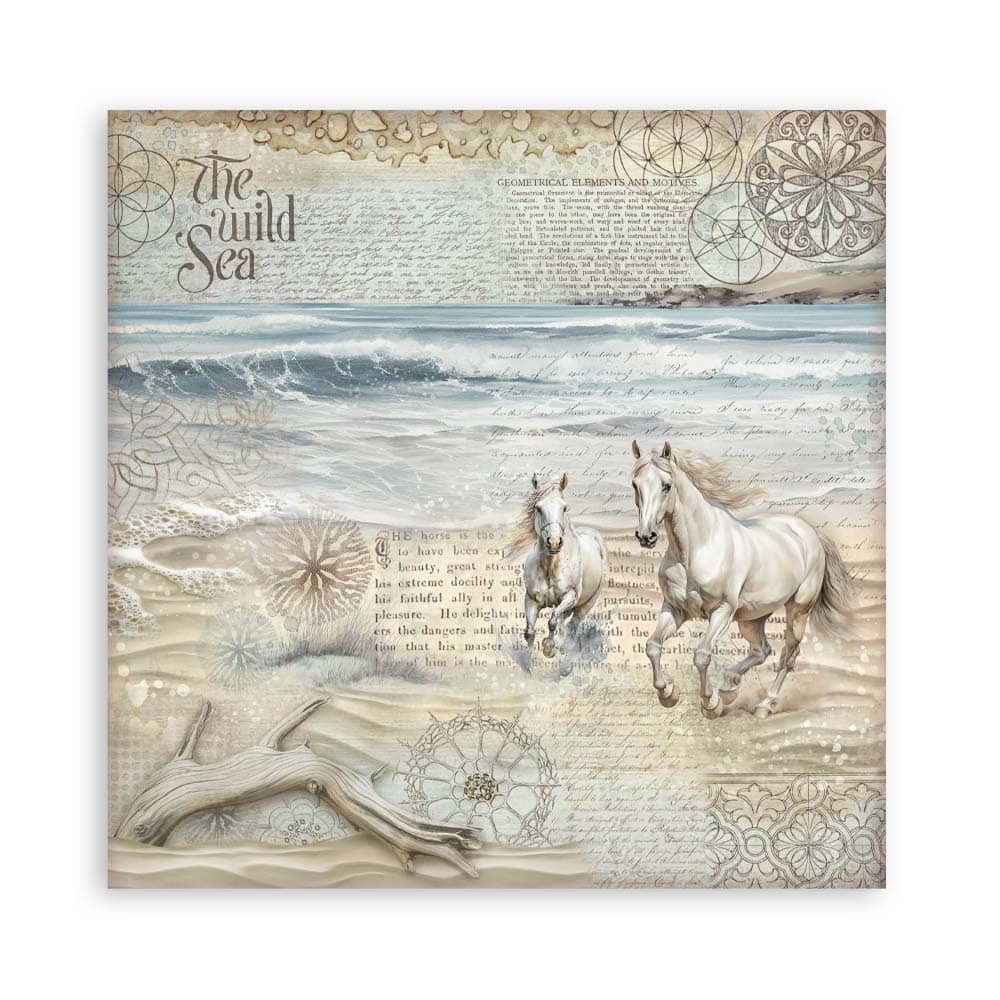 Scrapbookingpapper - Silent Sea - Double faced - 7 - Stamperia - Tidformera
