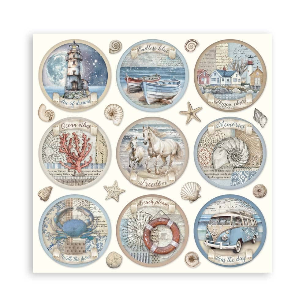 Scrapbookingpapper - Silent Sea - Maxi Pad - 23 - Stamperia - Tidformera