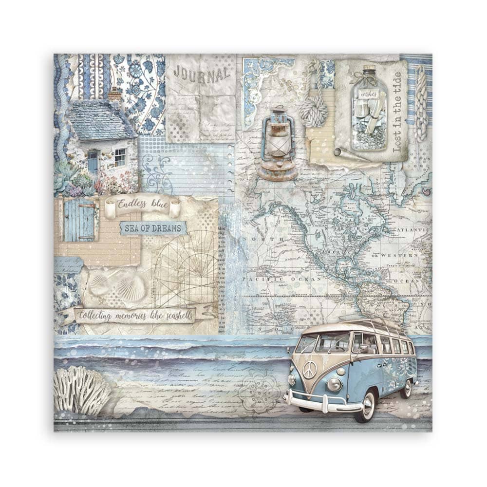 Scrapbookingpapper - Silent Sea - Maxi Pad - 11 - Stamperia - Tidformera