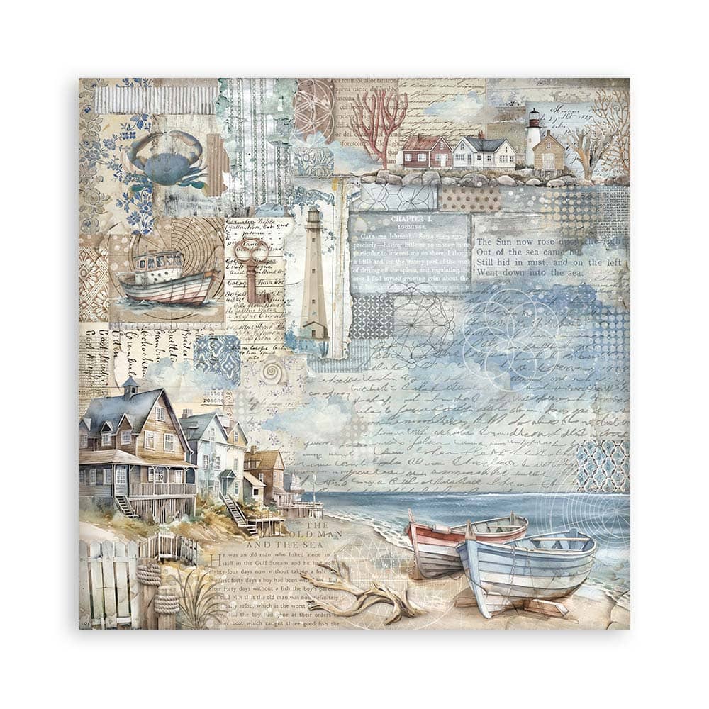 Scrapbookingpapper - Silent Sea - Maxi Pad - 4 - Stamperia - Tidformera