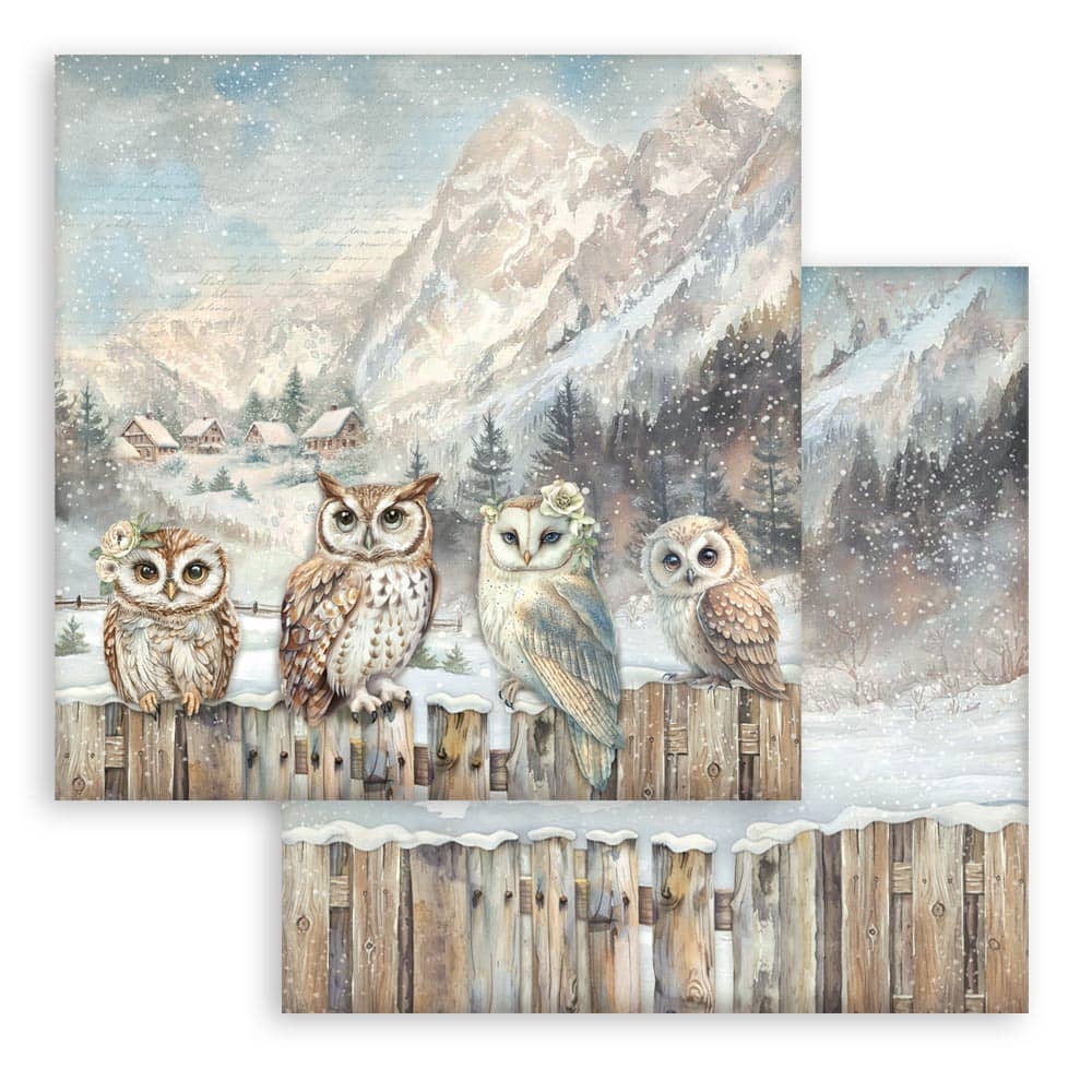 Scrapbookingpapper - The Owl's House - Double faced - 4 - Stamperia - Tidformera