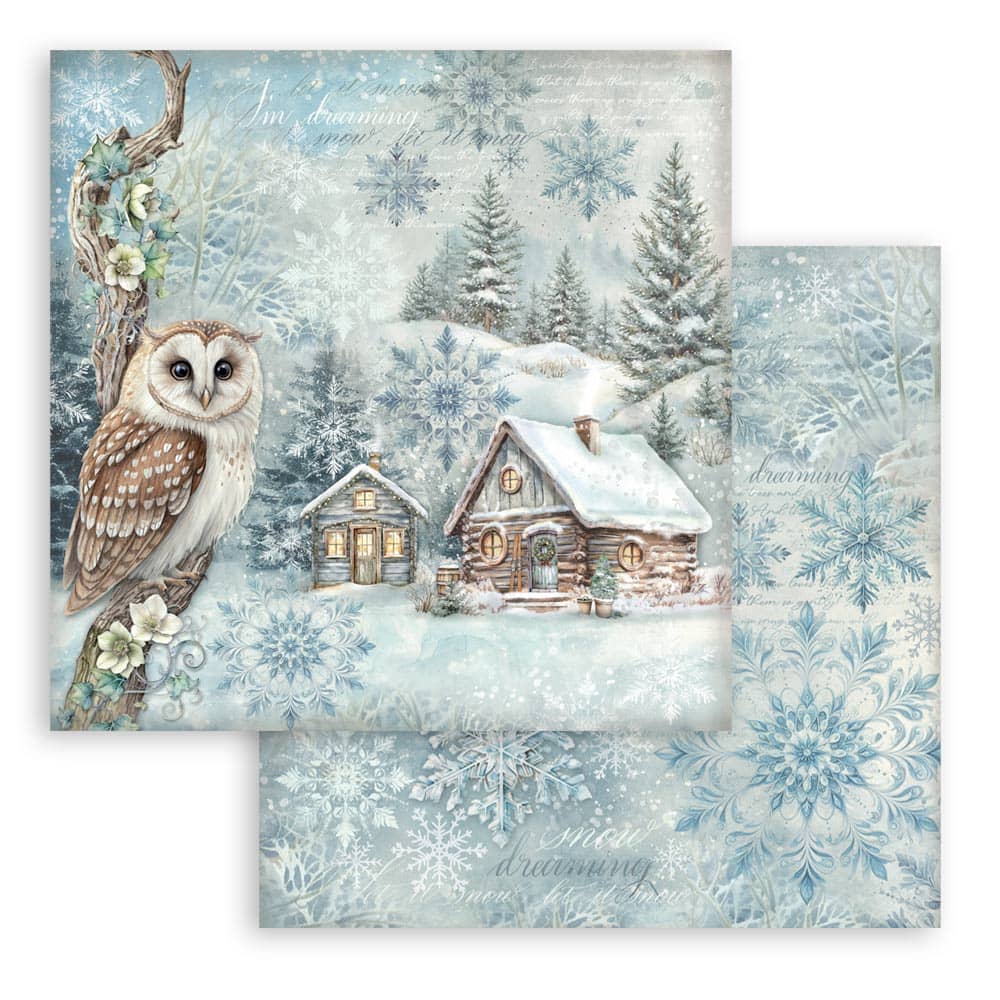 Scrapbookingpapper - The Owl's House - Double faced - 3 - Stamperia - Tidformera