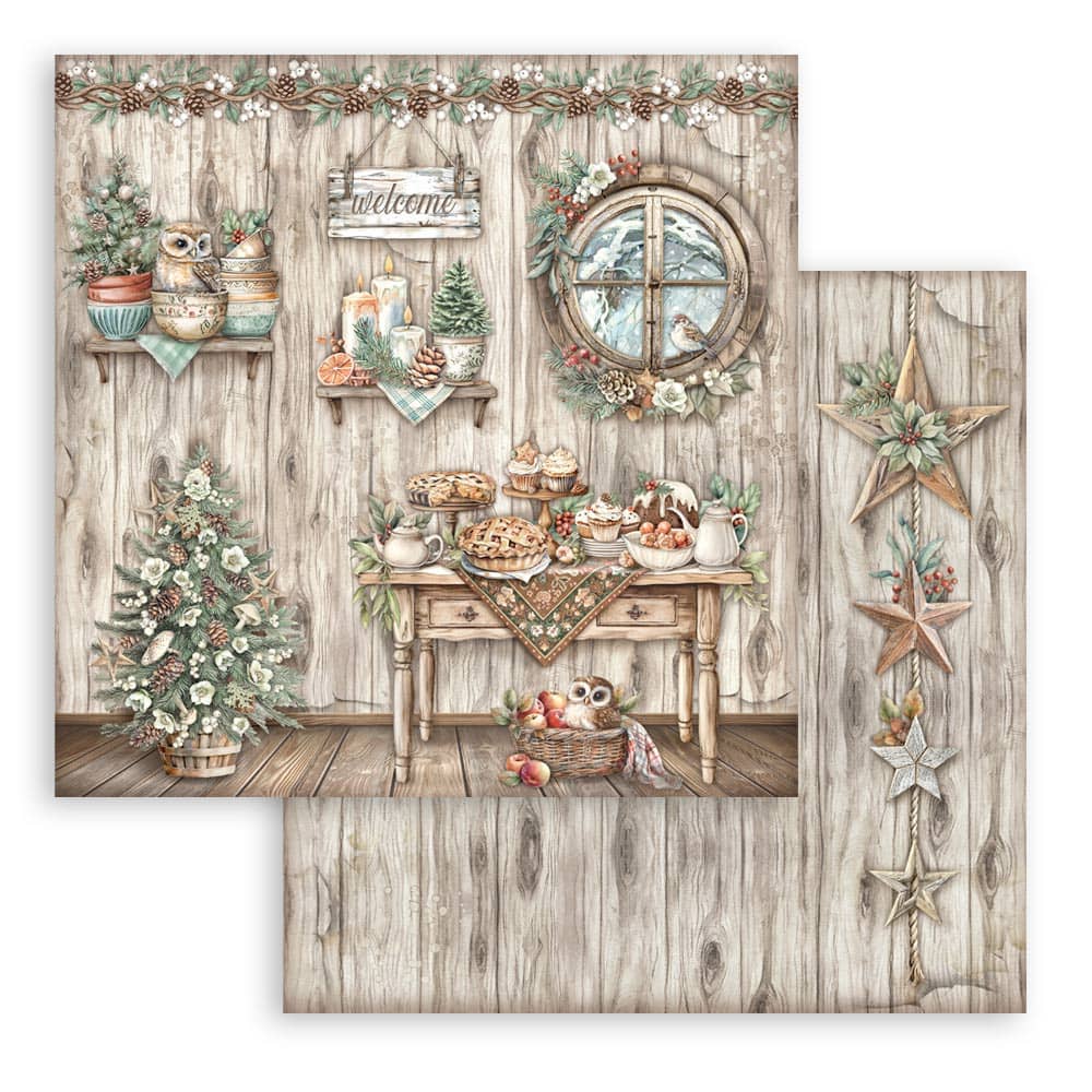 Scrapbookingpapper - The Owl's House - Double faced - 7 - Stamperia - Tidformera