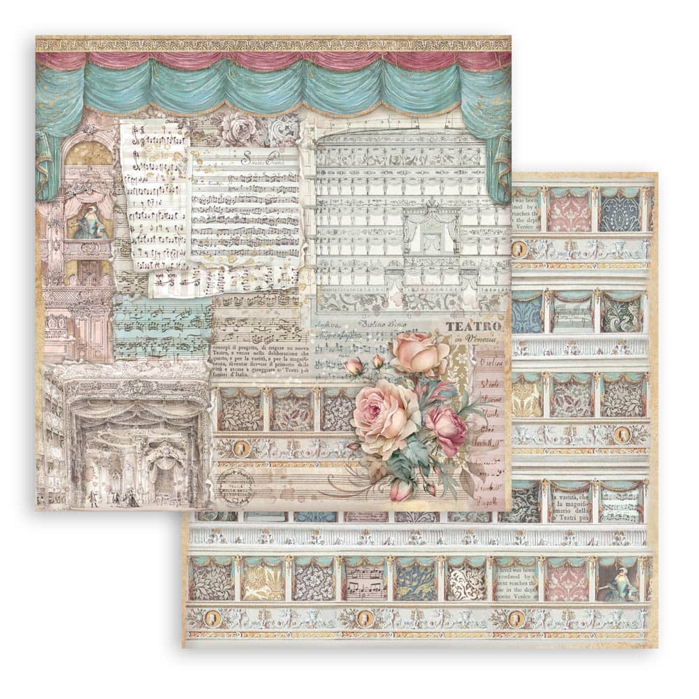 Scrapbookingpapper - Venice City of Art - Double faced - 7 - Stamperia - Tidformera