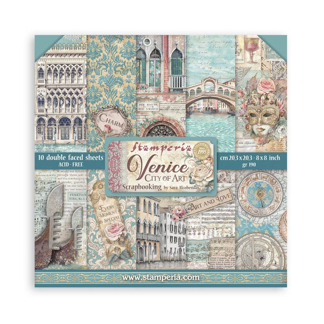 Scrapbookingpapper - Venice City of Art - Double faced - 1 - Stamperia - Tidformera