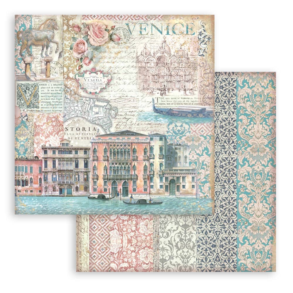 Scrapbookingpapper - Venice City of Art - Double faced - 2 - Stamperia - Tidformera