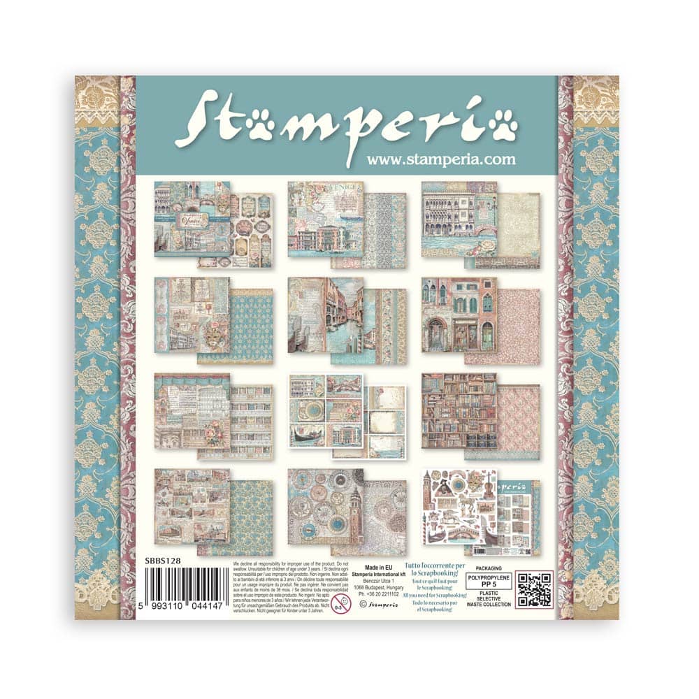 Scrapbookingpapper - Venice City of Art - Double faced - 13 - Stamperia - Tidformera