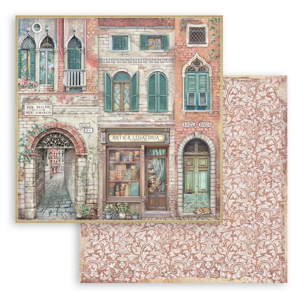 Scrapbookingpapper - Venice City of Art - Double faced - 6 - Stamperia - Tidformera