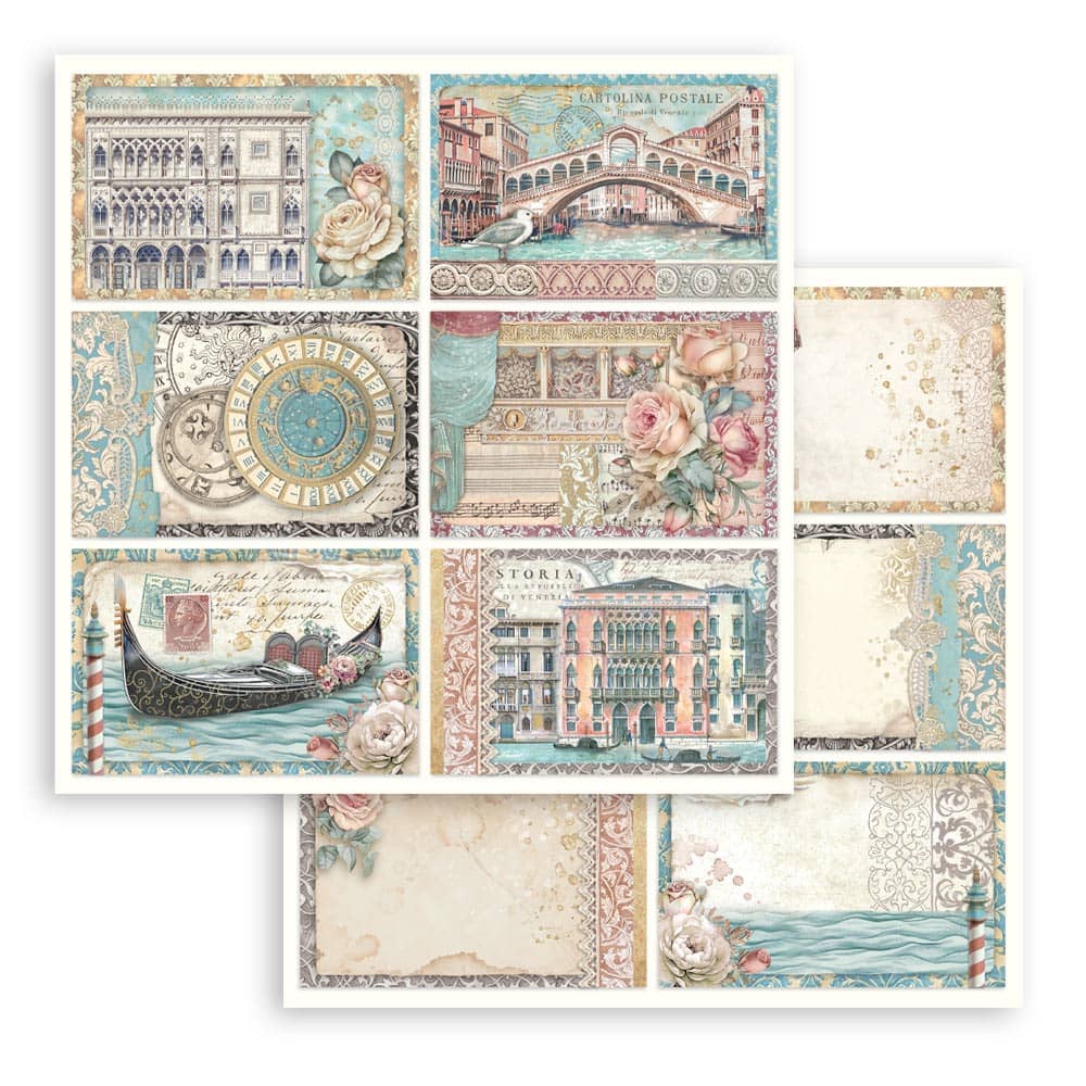 Scrapbookingpapper - Venice City of Art - Double faced - 8 - Stamperia - Tidformera