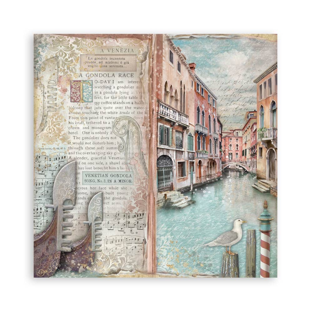 Scrapbookingpapper - Venice City of Art - Maxi Pad - 2 - Stamperia - Tidformera