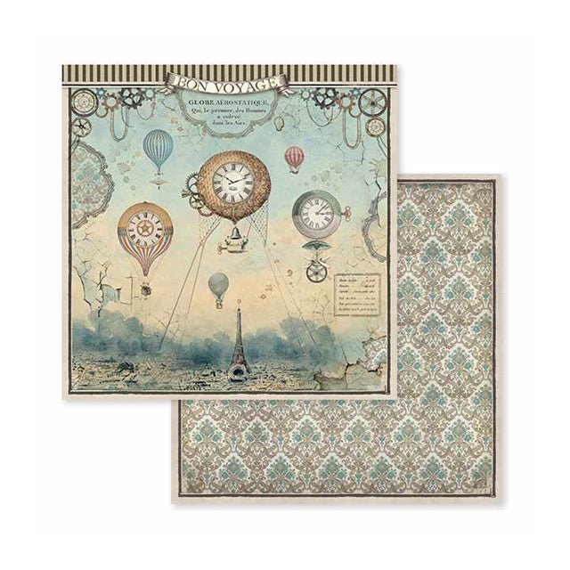 Scrapbookingpapper - Voyages Fantastiques - Double faced - 3 - Stamperia - Tidformera