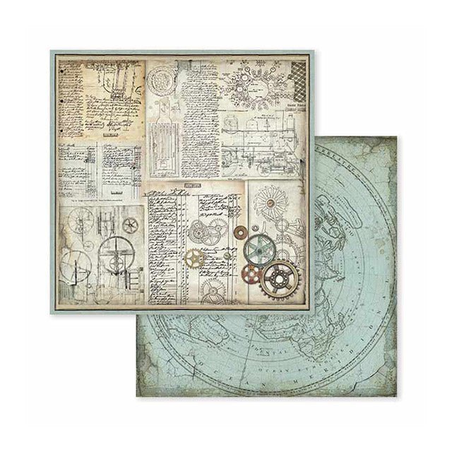 Scrapbookingpapper - Voyages Fantastiques - Double faced - 8 - Stamperia - Tidformera
