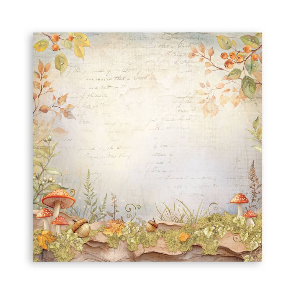 Scrapbookingpapper - Whispering Woods - Double faced - 14 - Stamperia - Tidformera