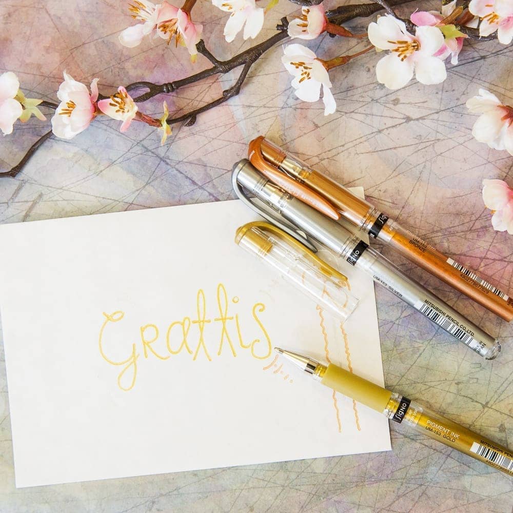 Signo broad Gelpenna rollerball - Bronze - 2 - Uni Mitsubishi Pencil - Tidformera