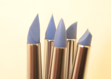 Silicon brush set 5 - pack - D 11 mm från Kreator Studio. Närbild på spetsar på silikonpenslar. Olika modeller.  - Tidformera