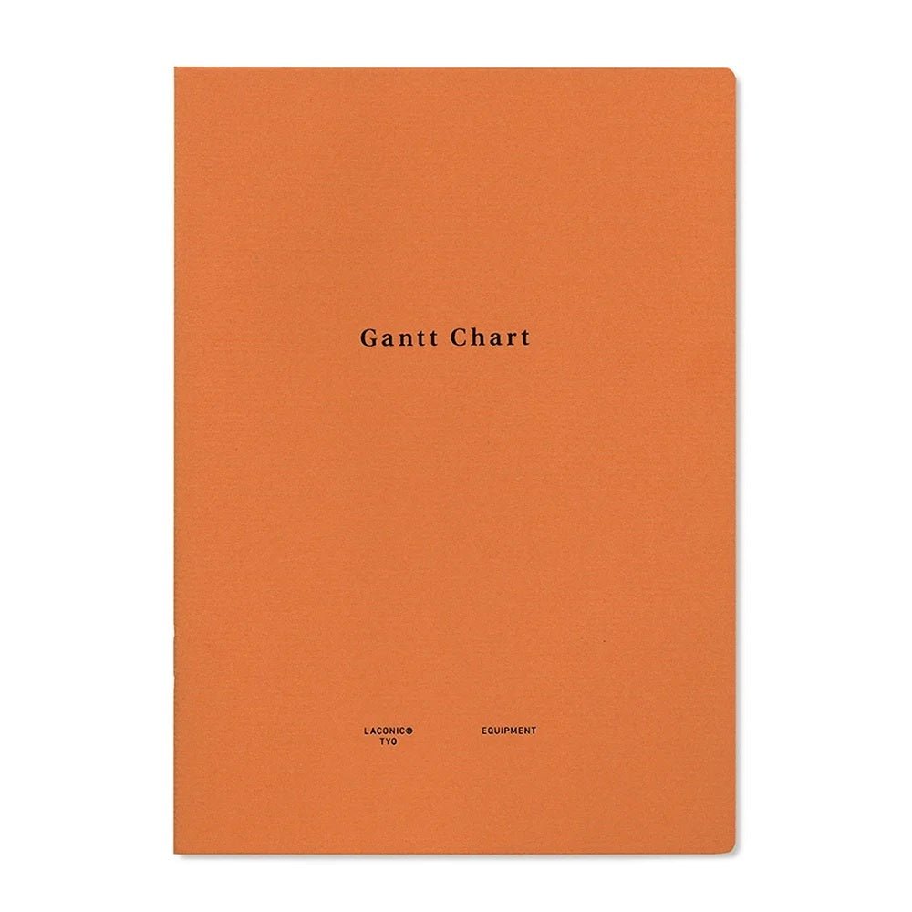 Skrivhäfte - Gantt Chart från Laconic - Ett skrivhäfte i färgen orange. På står Gantt Chart.  Tidformera
