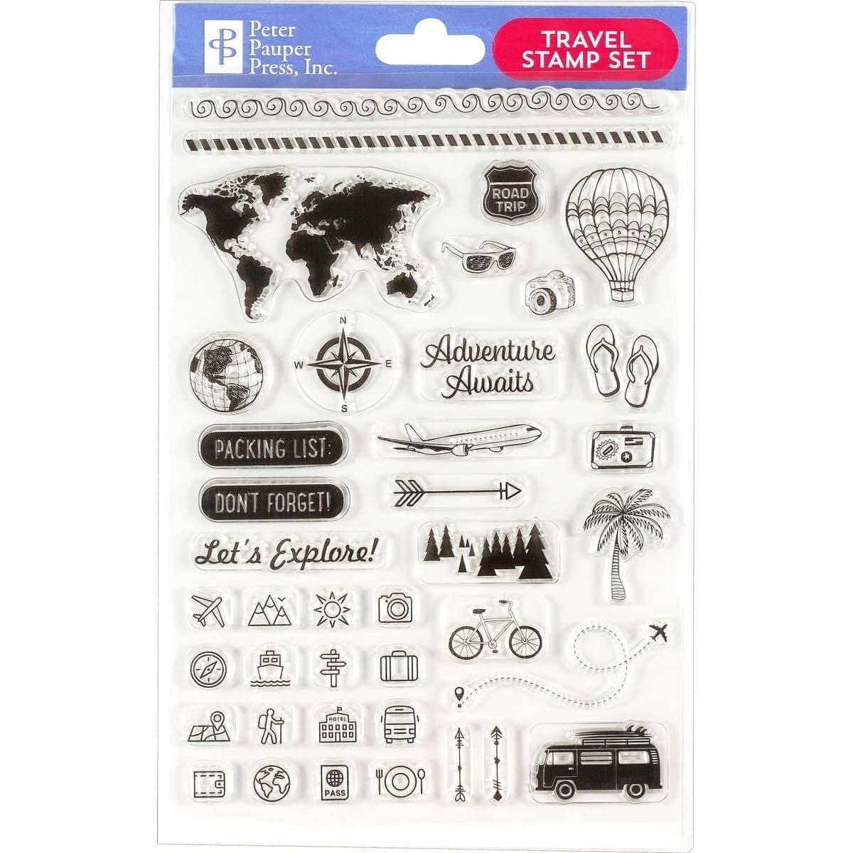 Stamp set Clear stamps Kalender - Travel - 1 - Peter Pauper Press - Tidformera