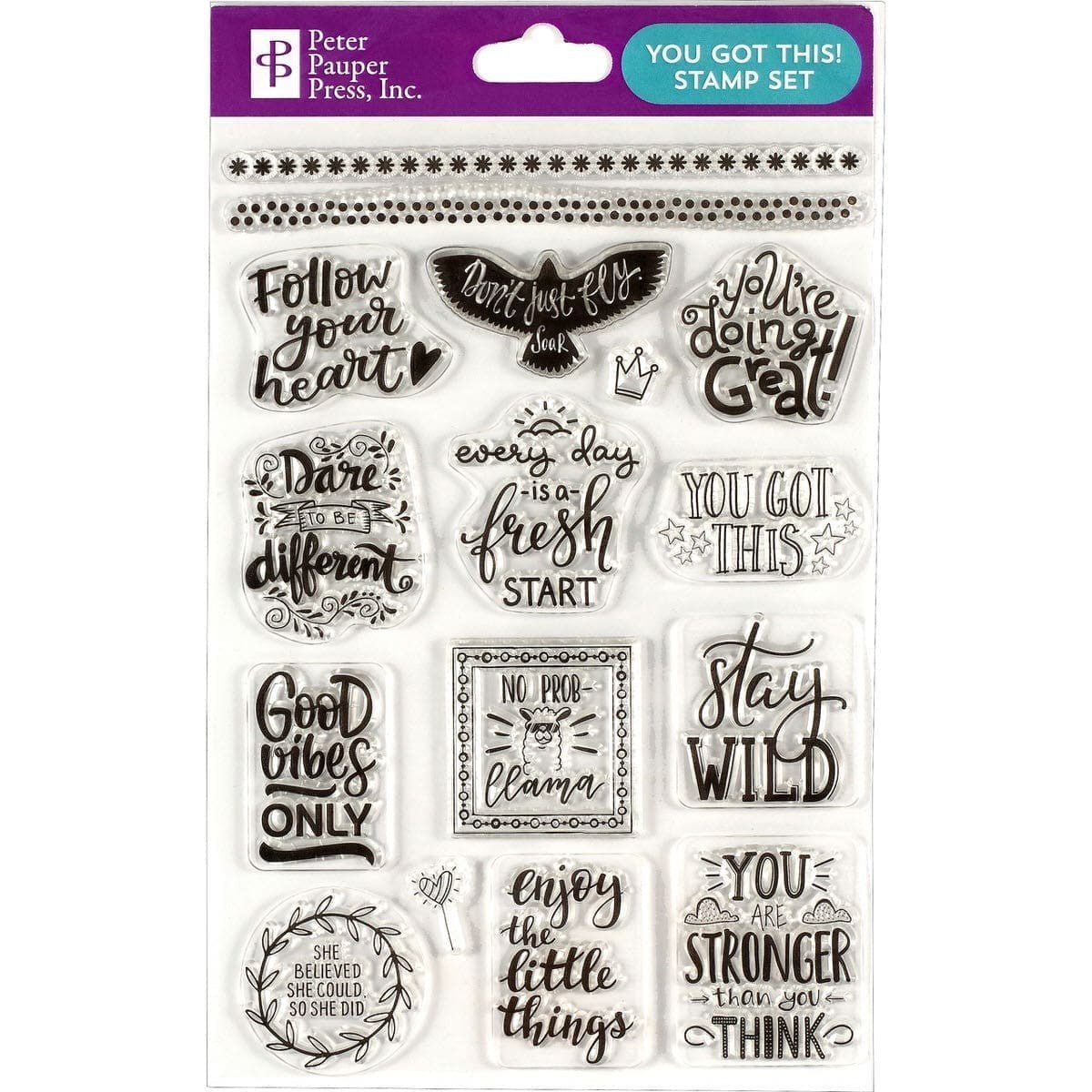Stamp set Clear stamps Kalender - You got this! - Peter Pauper Press - Tidformera