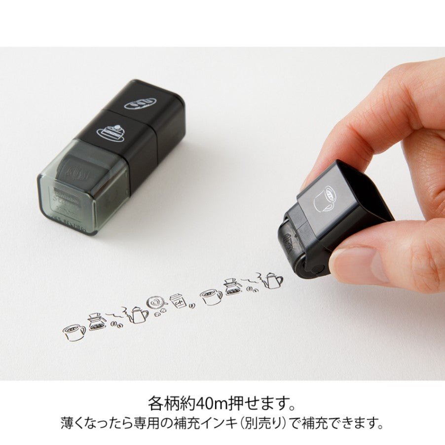 Stämpel Paintable Stamp Roller - Café - 3 - Midori - Tidformera