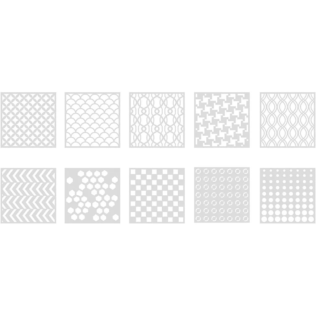 Stencil 15 x 15 cm - 10-pack från Creotime - Tidformera