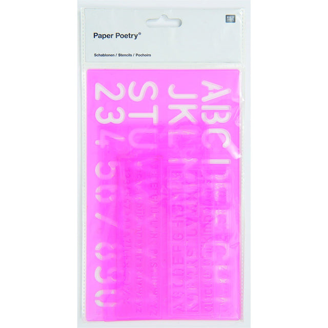 Stencil Bokstäver Siffror 4 storlekar - 1 - Rico Design - Tidformera