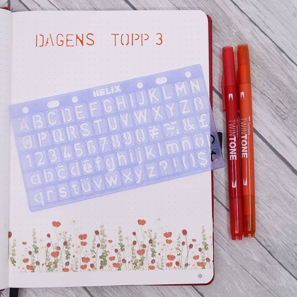 Stencil Bokstäver Siffror Liten - 1 - Helix - Tidformera