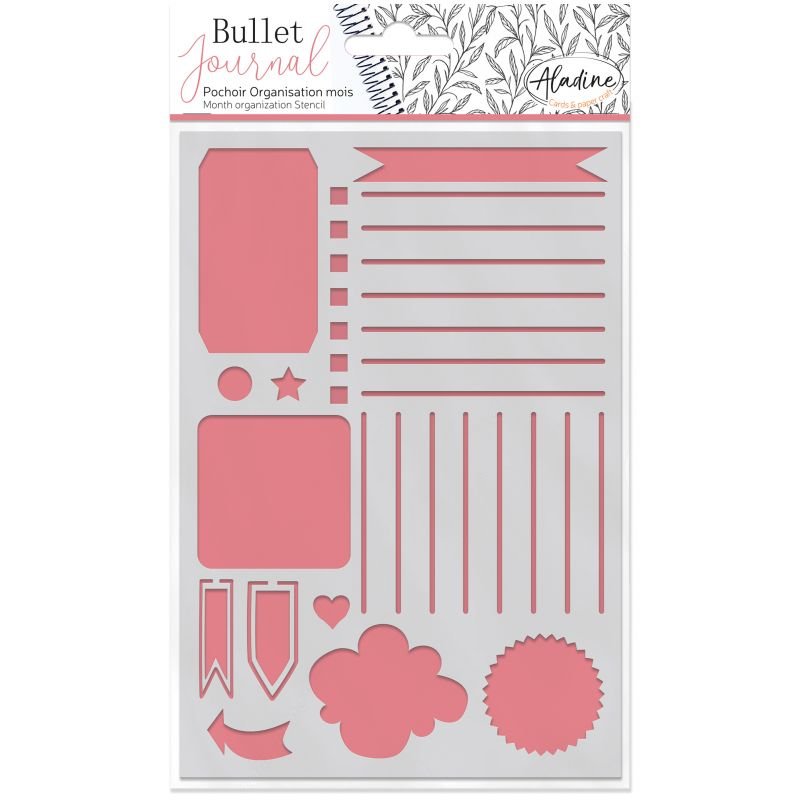 Stencil Bullet Journal - Month - 1 - Aladine - Tidformera