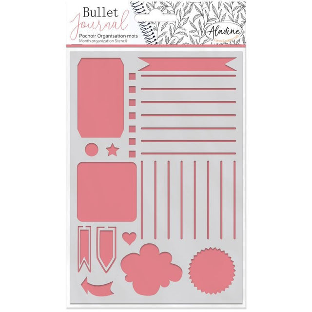 Stencil Bullet Journal - Month - 1 - Aladine - Tidformera