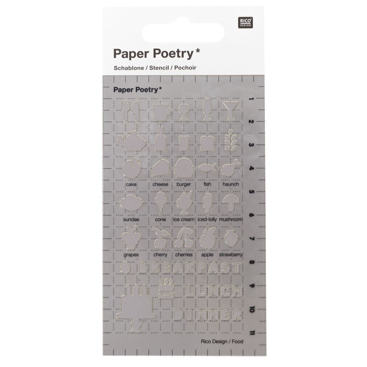 Stencil Paper Poetry Liten - Food - Rico Design - Tidformera