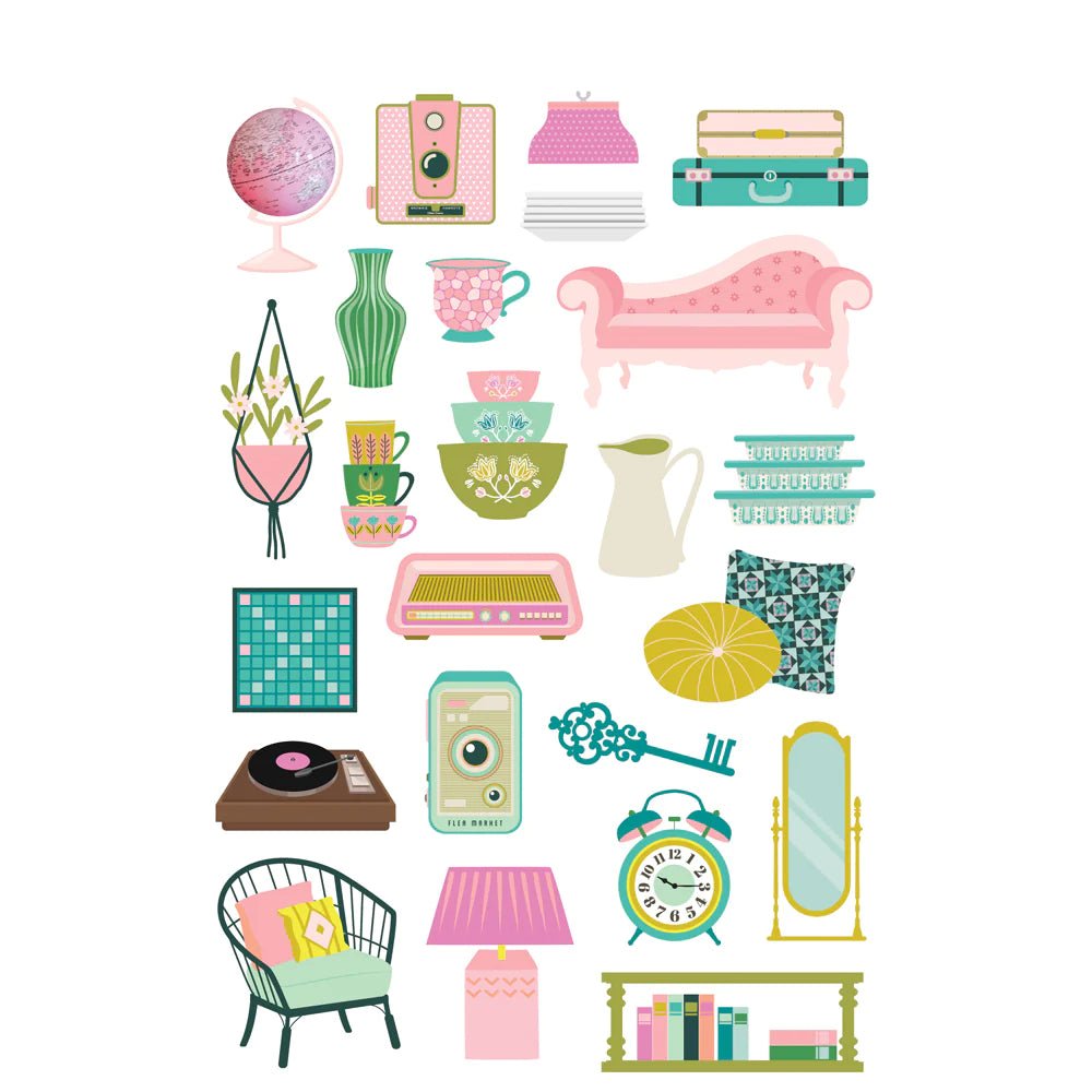 Sticker book - Flea Market - 5 - Simple Stories - Tidformera