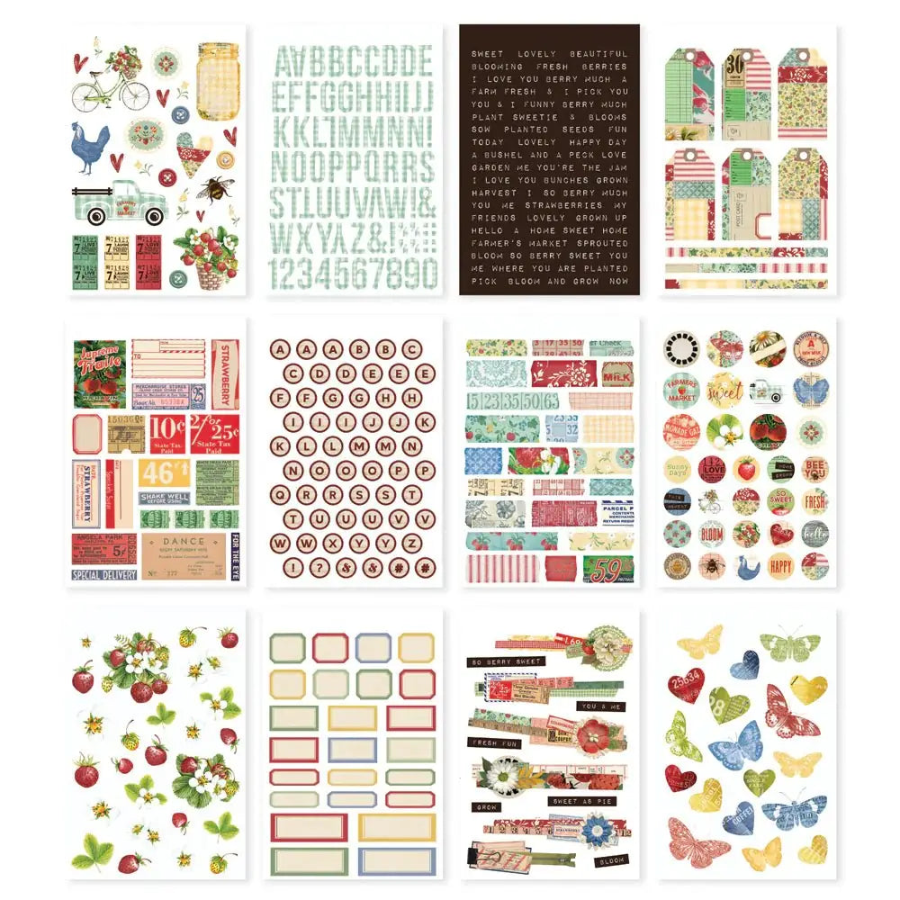 Sticker book Simple Vintage Berry fields - 2 - Simple Stories - Tidformera