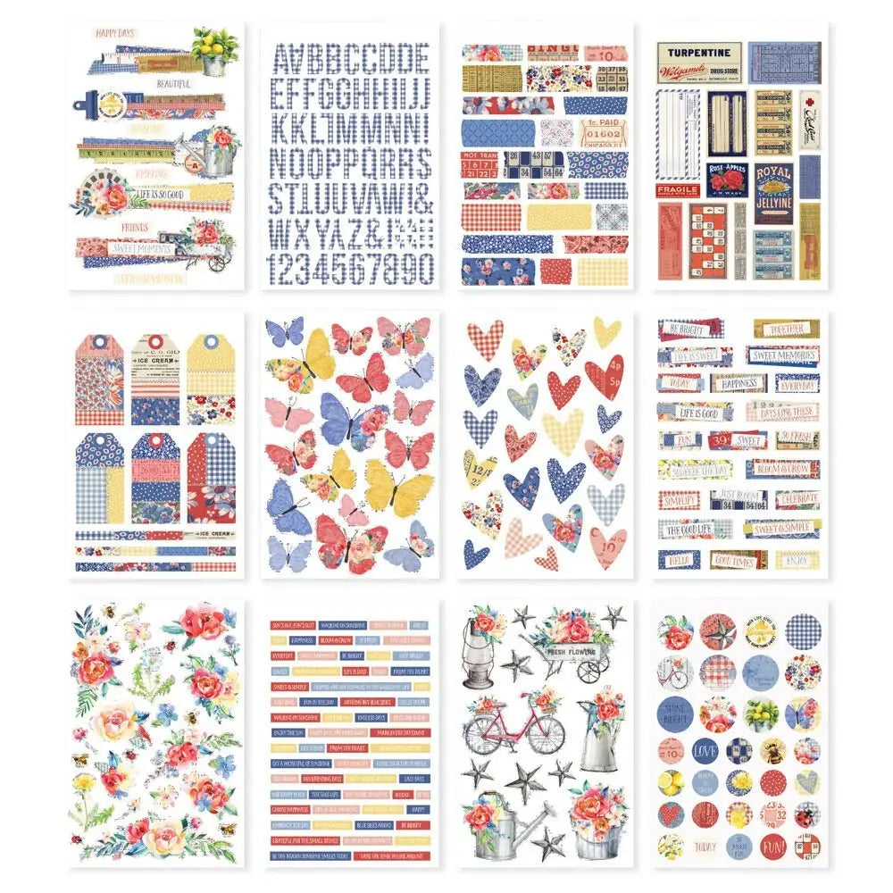 Sticker book Simple Vintage - Linen Market - 3 - Simple Stories - Tidformera
