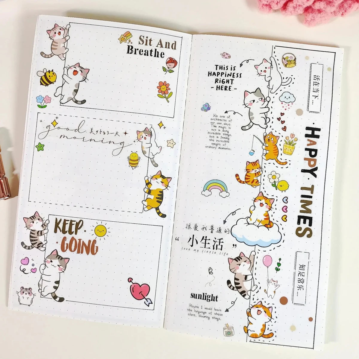 Sticker Pet Tape - Pre-cut - 40 mm - Kitty Cascade - 4 - Washi Tape Shop - Tidformera
