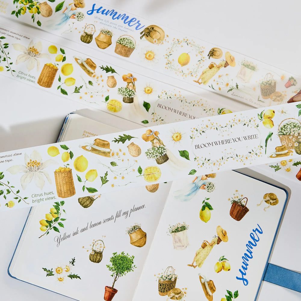 Sticker Pet Tape - Pre-cut - 60 mm - Lemon Breeze - 5 - Washi Tape Shop - Tidformera