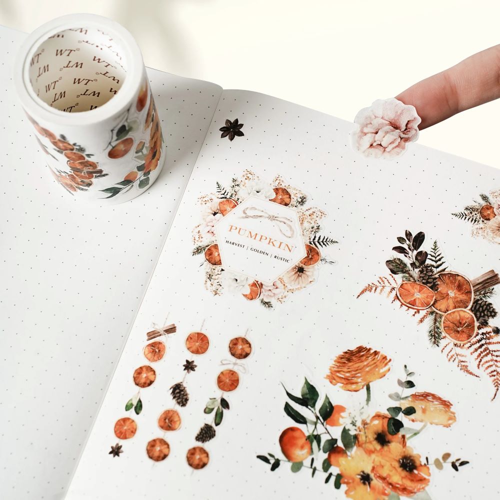 Sticker Pet Tape - Pre - cut - Autumn Spice - 60 mm - 6 - Washi Tape Shop - Tidformera