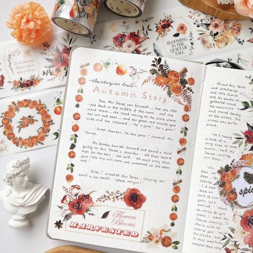 Sticker Pet Tape - Pre - cut - Autumn Spice - 60 mm - 9 - Washi Tape Shop - Tidformera